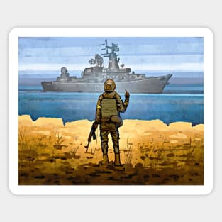Russian Warship Go Fuck Yourself the Profit Goes to Humanitarian Help for Civilian Population of Ukraine Sticker